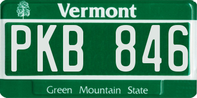 VT license plate PKB846