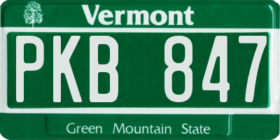 VT license plate PKB847