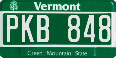 VT license plate PKB848