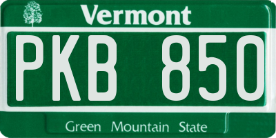 VT license plate PKB850