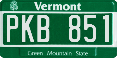VT license plate PKB851