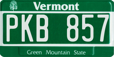 VT license plate PKB857
