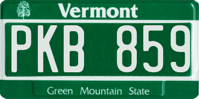 VT license plate PKB859