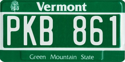 VT license plate PKB861