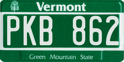 VT license plate PKB862