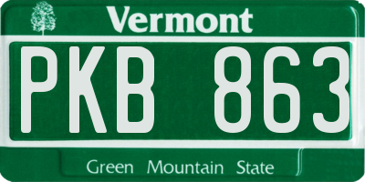 VT license plate PKB863