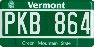 VT license plate PKB864