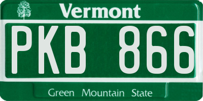 VT license plate PKB866