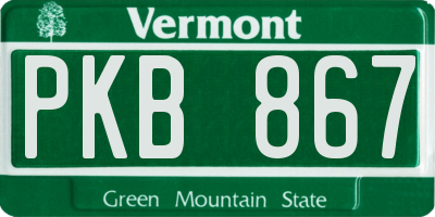 VT license plate PKB867