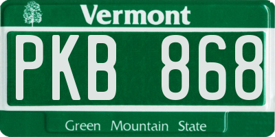 VT license plate PKB868