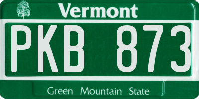 VT license plate PKB873