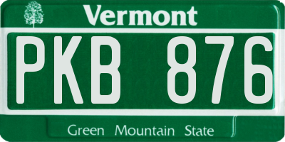 VT license plate PKB876