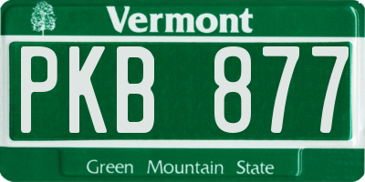VT license plate PKB877