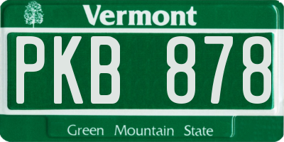 VT license plate PKB878