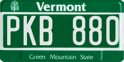 VT license plate PKB880