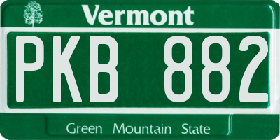 VT license plate PKB882