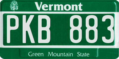 VT license plate PKB883