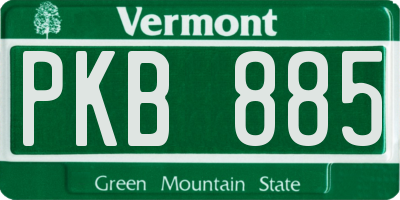 VT license plate PKB885