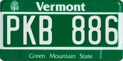 VT license plate PKB886