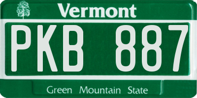 VT license plate PKB887