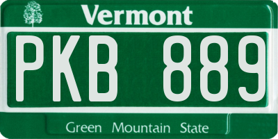 VT license plate PKB889