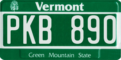 VT license plate PKB890