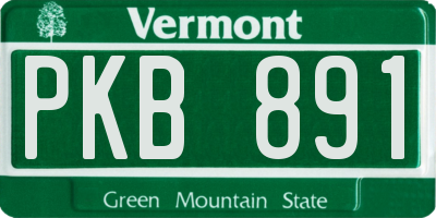 VT license plate PKB891