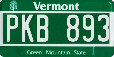 VT license plate PKB893