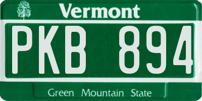 VT license plate PKB894