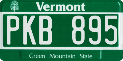 VT license plate PKB895