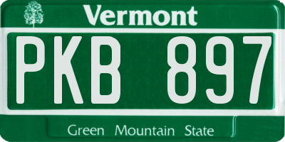 VT license plate PKB897