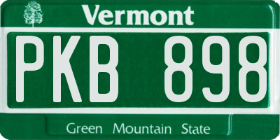 VT license plate PKB898