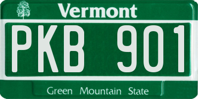 VT license plate PKB901