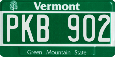 VT license plate PKB902