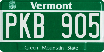 VT license plate PKB905