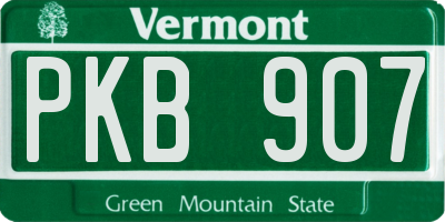 VT license plate PKB907