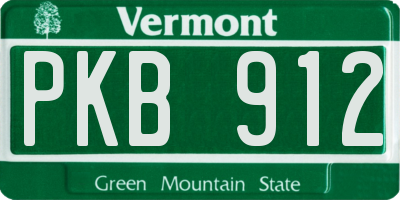 VT license plate PKB912