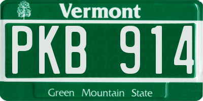 VT license plate PKB914