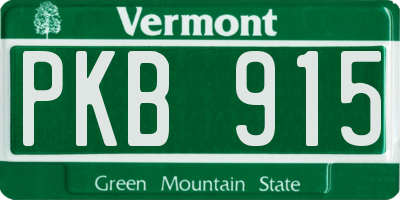 VT license plate PKB915