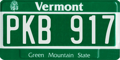 VT license plate PKB917
