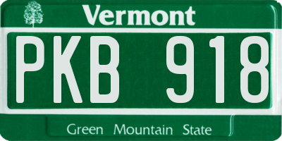 VT license plate PKB918