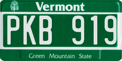 VT license plate PKB919