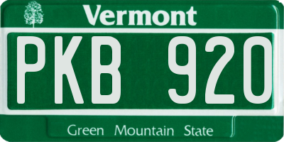 VT license plate PKB920