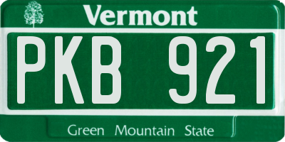 VT license plate PKB921