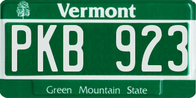 VT license plate PKB923