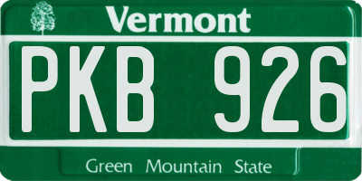 VT license plate PKB926