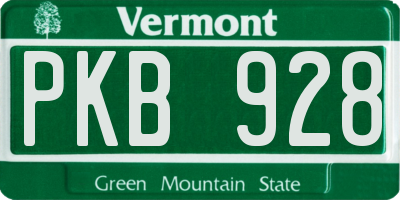 VT license plate PKB928