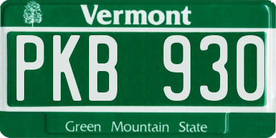 VT license plate PKB930