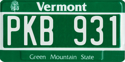 VT license plate PKB931