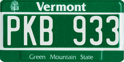 VT license plate PKB933